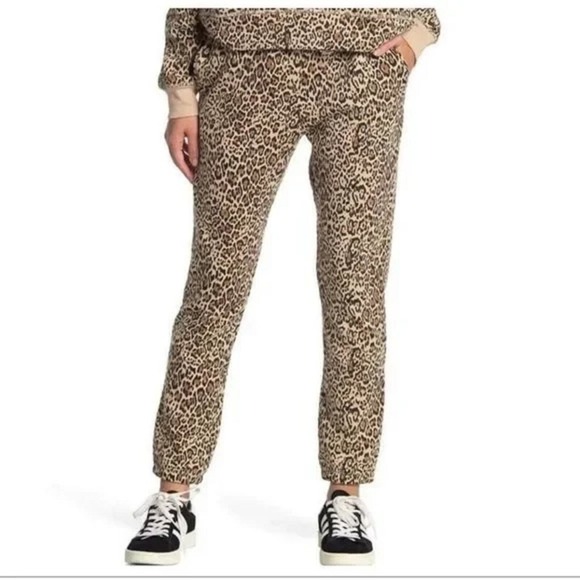 New SOCIALITE Leopard Print Joggers Women's 2X Lounge Sweatpants Made in USA - Picture 1 of 3